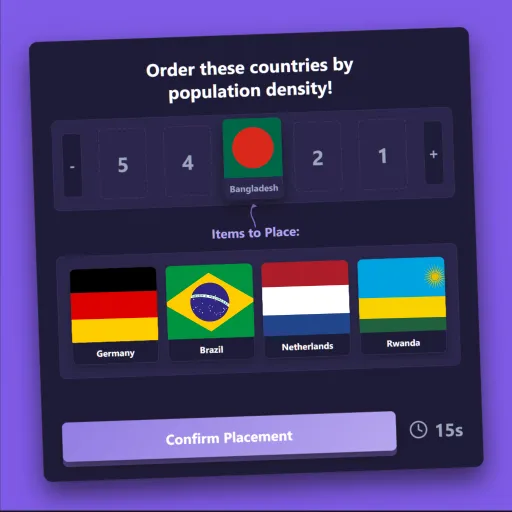 Screenshot of Order It ranking game mode