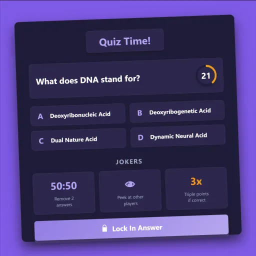 Screenshot of the Millionaire Quiz trivia game mode